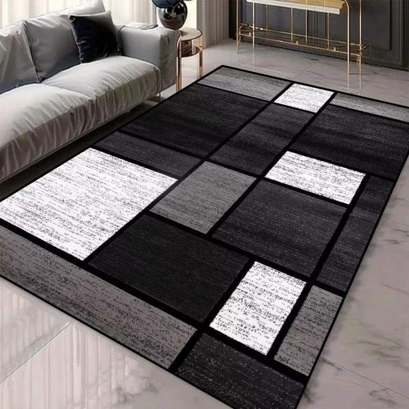 Home Office Rug - VIKAMA Tappeto Geometrico a Blocchi Antiscivolo