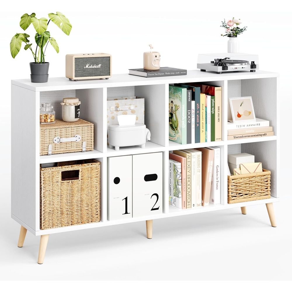 Home Office With Bookshelves - Libreria in Legno a 2 Ripiani
