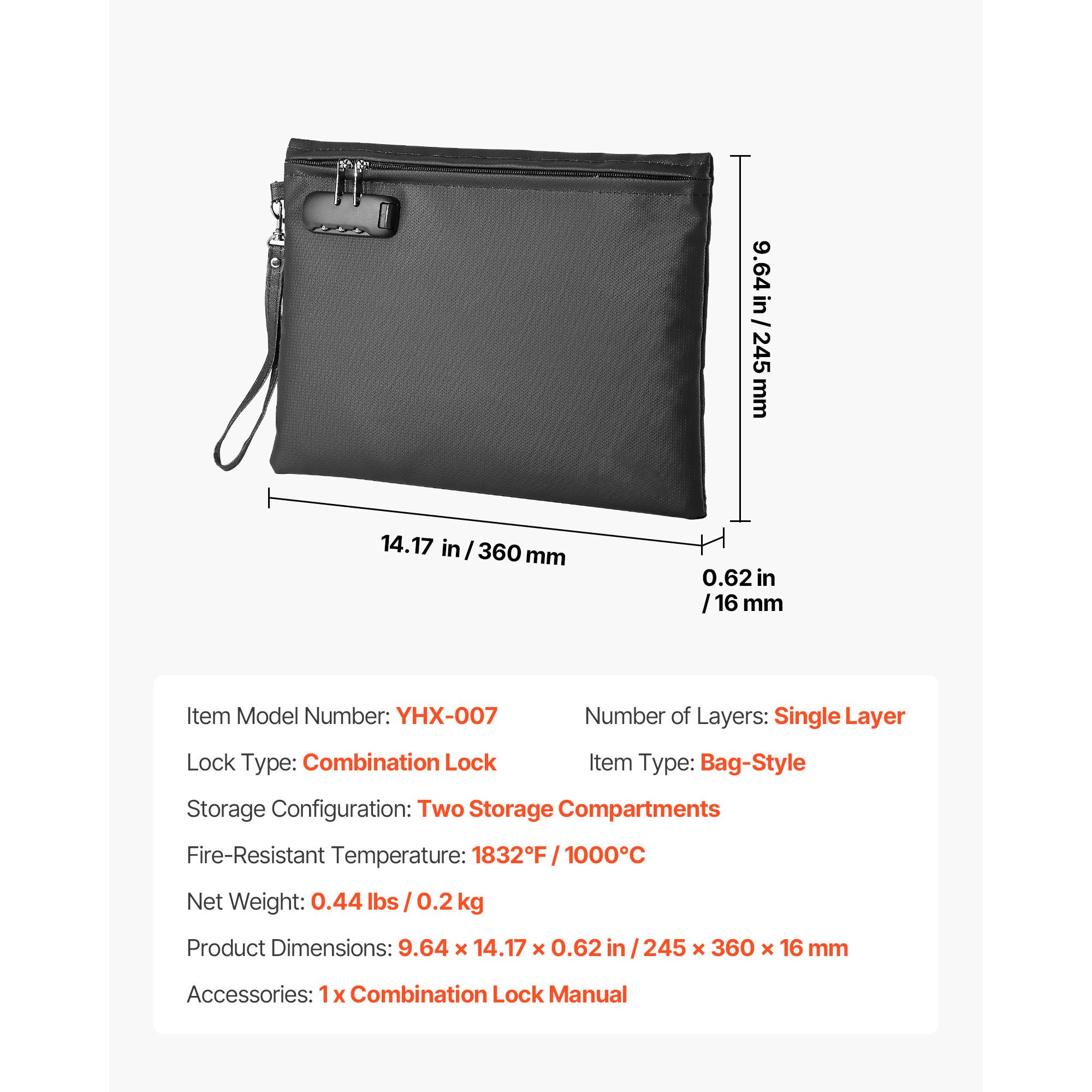 Home Office For Passport - Borsa portadocumenti ignifuga, borsa ignifuga e