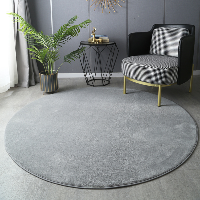 Home Office Rug - Tappeto rotondo in velluto corallo addensato
