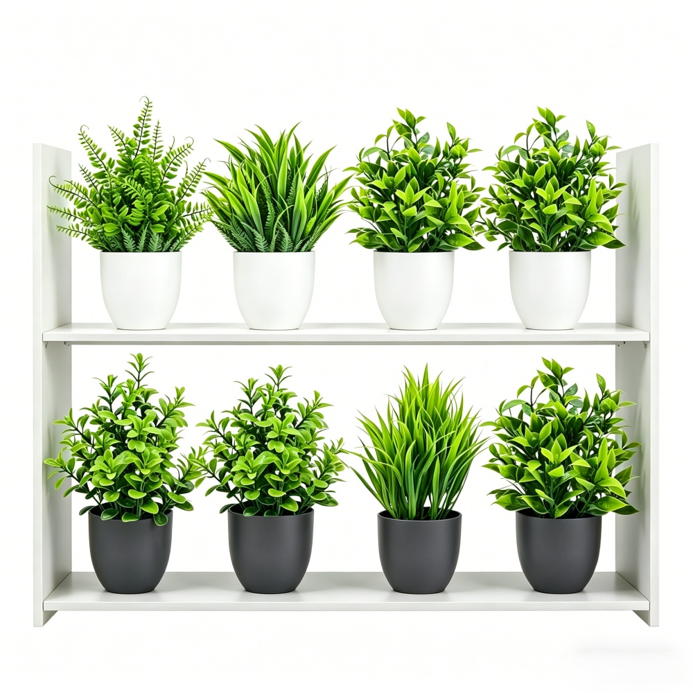 Home Office Layout - Set di 4 Mini Piante Artificiali