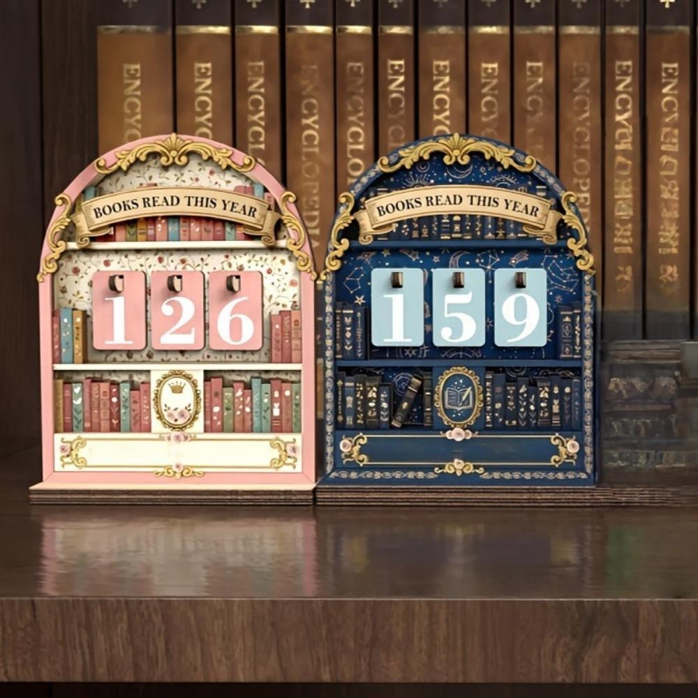 Home Office With Bookshelves - Espositore per Libri in Legno Vintage,