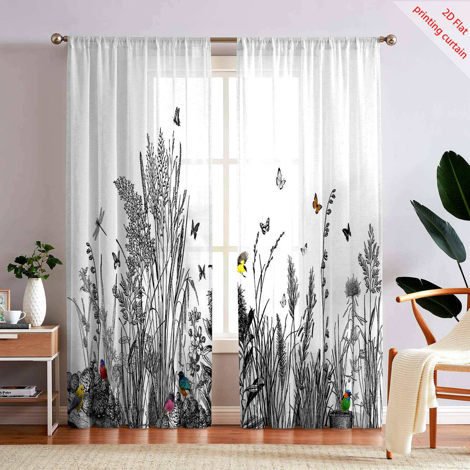 Home Office Windows - Tenda a schermo trasparente con stampa
