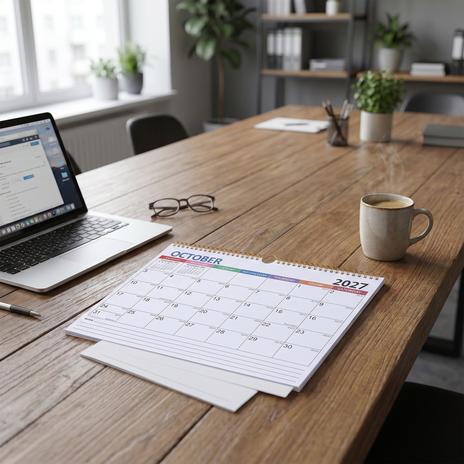 English Home Office - Calendario da Parete Minimalista 2027 con