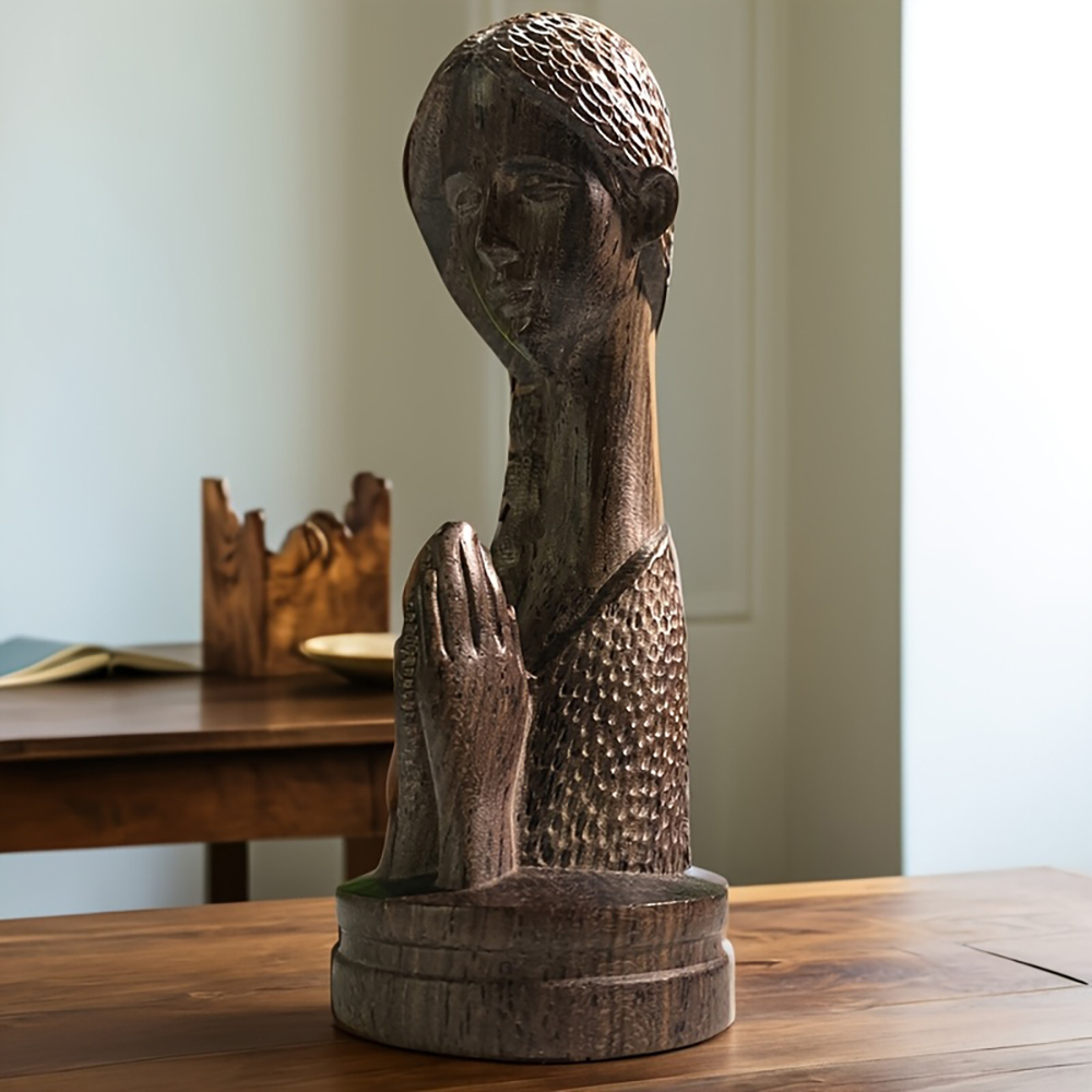 1 Pezzo Statua in Legno Intagl - Home Office With Bookshelves recensione e prezzo