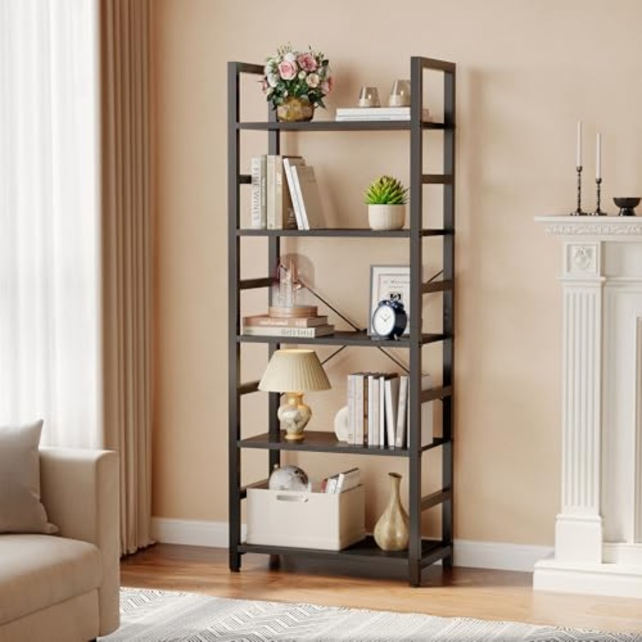 Libreria a 5 Ripiani, Scaffale - Home Office With Bookshelves recensione e prezzo