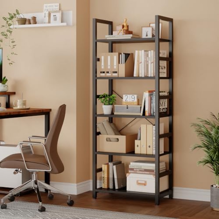 Libreria a 5 Ripiani, Scaffale - Home Office With Bookshelves recensione e prezzo